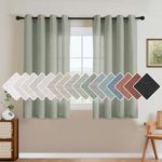 H.VERSAILTEX Living Room Linen Curtains Semi Sheer Curtains Nickel Grommet Curtains Energy Saving Light Filtering Window Treatments Panels for Bedroom, Sea Grass, 2 Panels, 52 x 108 - Inch