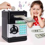 Piggy Bank for Kids Boys Girls Money Bank Machine with Password ATM Piggy Bank Coin Electronic Auto Scroll Paper Money Saving Box Toy Christmas Birthday Gifts for 3 4 5 6 7 8 9 Year Old