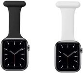 (2 Pack) ZANZER Fob for Apple Watch Series 9/SE2/8/7/6 Band 41mm 40mm 38mm Nurses Midwives Doctors Healthcare Paramedics,Silicone Pin Fob for iwatch Series SE2/SE/5/4/3/2/1 (Black+White)