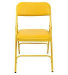 Grandwill Retro Folding Chair for Home/Study Chair and Restaurant Chair (Metal, Yellow)