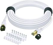 QIFGUO Cat 8 Ethernet Cable 65ft Internet Network LAN Patch Cable Cord Shielded High Speed 40Gbps 2000Mhz RJ45 Cables for Gaming, Router, PS4, Xbox - Compatible with Cat7/Cat6a/Cat5e Network - White