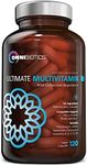 OmniBiotics Ultimate Daily Multivitamin for Women & Men - 120 Vegan Capsules - Includes 34 Essential Ingredients Like Vitamin A, C, D & E, Vitamin B12, B6, Biotin, & Zinc - Multivitamins Supplement