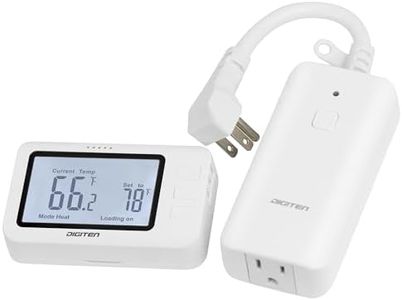 SENSTREE Remote Control Thermostat, pre-Wire Temp Controller with Heating/Cooling Mode, ℃ /℉ Switch, Temperature-Controlled Plug for Space heaters, Window AC, Fans, 110V