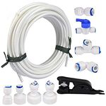 Queta 20 Meters Water Supply Pipe Tube and Fridge Connectors Kit for European Style Double Fridge Refrigerator (1/4" Pipe)