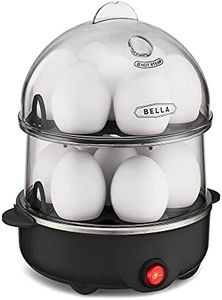 bella Rapid Electric Egg Cooker and Omelet Maker with Auto Shut Off, for Easy to Peel, Poached Eggs, Scrambled Eggs, Soft, Medium and Hard-Boiled Eggs, 14 Egg Capacity Tray, Double Tier, Black