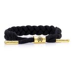 Rastaclat Braided Bracelet for Men and Women of All Ages - Onyx II Black/Gold Bracelet | Adjustable Stackable Bracelet Braided by Hand (Medium/Large)