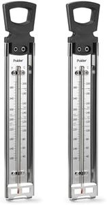 Polder Candy/Jelly/Deep Fry Thermometer, Stainless Steel, with Adjustable Sliding Pot Clip Attachment and Quick Reference Temperature Guide