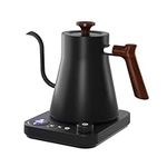 TanChihl Electric Gooseneck Kettle 304 Stainless Steel Electric Tea Kettle Temperature Control Pour-Over Coffee and Tea Pot Quick Heating Hot Water Boiler (Black)