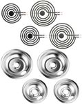 316048413 Electric Range 8 Inch chrome Surface Burner Drip Pan 316048414 Range 6" small chrome drip bowl & MP22YA Burner Element Unit Set Fit for Frigi-daire Ken-more Range Oven Stove by Fetechmate