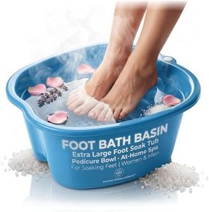 AWA Foot Soaking Tub for Soaking Feet, Extra Large Pool Foot Bath Soak Tub,Sturdy Feet Soaking Tub and Pedicure Bowl, Foot Spa Kit for Women and Men (Blue Foot Tub)