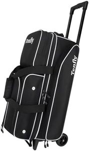 TENFLY 3 Bowling Ball Bags With Wheels - Roller Bowling Bag for 3 Balls & Accessories - Retractable Handle Extends to 38"