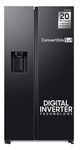 Samsung 633 L, 3 Star, Frost Free, Double Door, Convertible 5-in-1 Digital Inverter, Side By Side Refrigerator with AI, WiFi & Water & Ice Dispenser (RS78CG8543B1HL, Black Matte, 2024 Model)