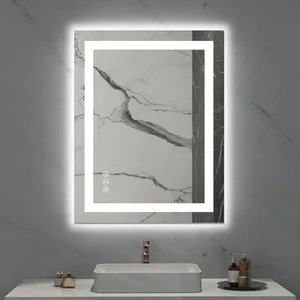 LOAAO 28X36 LED Bathroom Mirror with Lights, Anti-Fog, Dimmable, Backlit + Front Lit, Lighted Bathroom Vanity Mirror for Wall, Memory Function, Tempered Glass, Safe to Use, ETL Listed