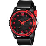 Goldenize fashion Red Dial and Black Rubber Belt Analogue MT Watch for Men and Boy Pack of 1