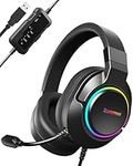 Tronsmart USB Gaming Headset, Surround Sound 7.1, No-delay & Noise-free, 360° Adjustment Microphone, Comfortable Breathable Sweat-proof, Professional PC/PS/Playstation/Switch Accessories