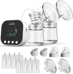 Tire-lait électrique double portable Lulia : aspiration puissante et indolore, 4 modes et 9 volumes de lait, disponible en 2 tailles de bride, rechargeable et très silencieux