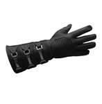 Mens Gauntlet Real Leather Cosplay Costume Long Black Right Hand Glove (S)