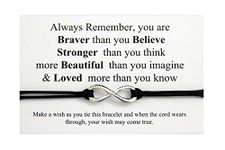 You are Braver Stronger Smarter Beautiful | Infinity Wish String Bracelet | Inspirational Gift for Friend Sister Daughter | Friendship Gifts | Best Friends Birthday Gifts