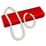 Conybio FIR Necklace and Bracelet Set - (Helpful for Asthma, Heart Diseases, Blood Pressure) - Beautiful Pearl White Necklace & Bracelet (1 Set)