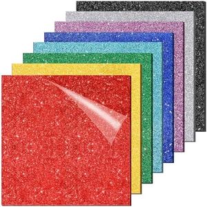 Adrattnay Glitter Acrylic Sheets for Laser Cutting, 8-Color 12 x 12in Sparkling Cast Acrylic Sheet 1/8 for Laser with Dual Protective Film for DIY Craft, Home Decor, Outdoor Sign Laser Engraving Blank