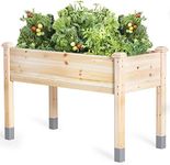 MIXC Wooden Raised Garden Bed with Legs, 48”L X 24”W, Elevated Reinforced Large Planter Box for Vegetable Flower Herb Outdoors - Beam and Column Structure - Unmatched Strength Outlast