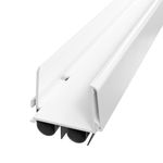 32 Inch White, Adjustable Double Bubble Door Sweep for Exterior Doors, Under Door Seal with Drip Edge and Punched Drainage Channel, Pre-notched for Weatherstripping, Trim-to-Fit, Paintable Screw Cover