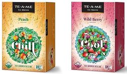 TE-A-ME Ice Brews Cold Brew Ice Infusion, Wild Berry, 18 Pyramid Infusion Bags - Ice Brews Cold Brew Ice Tea, Peach, 18 Pyramid Tea Bags