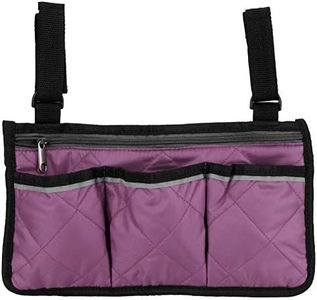 Wheel Chair Storage Tote, Wheelchair Armrest Accessories Wheelchair Bag, for Elderly, Seniors, Adults Armrest Pouch Organizer(purple)