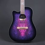 Lindo LEFT HANDED Swallow Electro Acoustic Guitar in Purple Preamp Digital Tuner/EQ and Padded Gigbag