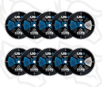 US4 7-1/4 Inch Circular Saw Blade - Professional Wood Cutting (7-1/4" 60T - Pack with 10)