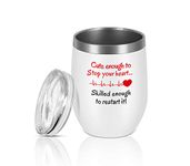 Cute Enough Skilled Enough Nurse Wine Tumbler, Funny Nurse's Day Birthday Gifts for Nurse New Nurse Doctor, Nurse Gifts 12 Oz Insulated Stainless Steel Wine Tumbler