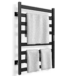 Colliford Towel Warmer, 8 Bars Towel Heater Rack for Bathroom, Stainless Steel Electric Towel Dryer Wall-Mounted Bath Heater, Hot Towel Rack with Timer and Smart Temperature Control -Black