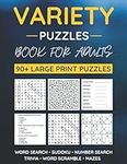 Variety Puzzle Book For Adults: 90+
