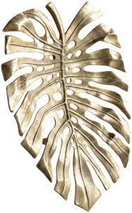 BIAIEMN Gold Monstera Leaf Wall Decor, Tropical Botanical Leaf Wall Sculpture, Metal Jewelry Dish for Vanity Table and Dresser,