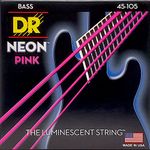 DR Strings NPB-45 HIDEF NEON™ PINK Colored Bass Strings: Medium 45105