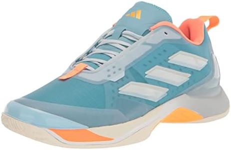 adidas Women's Avacourt Tennis Shoe, Preloved Blue/White/Screaming Orange, 7.5