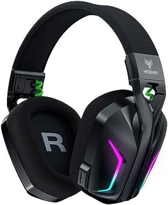 WESEARY Wireless Gaming Headsets for PS5, PS4, PC, Switch, Mac, 7.1 Stereo Bluetooth Gaming Headphones with 50mm Drivers, 2.4GHz USB Gamer Headphones with Crystal-Clear Mic, 50Hr Battery, Cool RGB