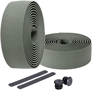 BBB Cycling Cinta para manillar de bicicleta de carretera, cinta de agarre de espuma, incluye tapones para manillar I RaceRibbon BHT-01 verde oliva, 200 x 3 cm