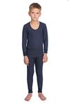 Bodycare Insider Anti-Bacterial Solid Kids Thermal Top & Bottom Set Navy
