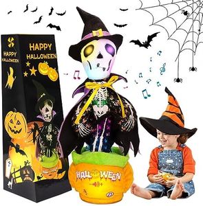 MIAODAM Halloween Toys: Skeleton & Talking Cactus, Singing Pumpkin with Halloween Songs, Glowing Skeleton Decor