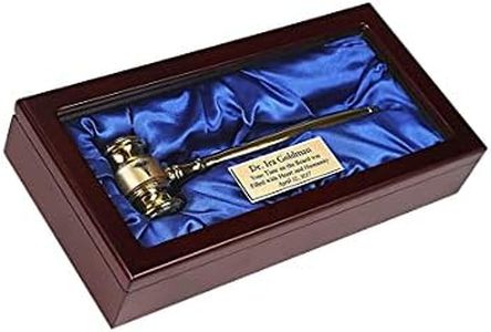 Gavel, Solid Brass Gavel in Rosewood Gift Presentation Box with Engraved Plate on Front, Custom Engraved Gavel Band, Lawyer Gift, Judge Gift, Mayor Gift, City Council Gift, Personalized