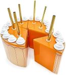 Packed Party Piece of Cake Sipper Cups; Reusable Decoration Tumblers with Straws; Great for Adults, Kids, Men and Women; Set of 6 Cups (Pumpkin Pie)