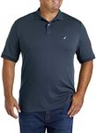 NAUTICA Men's Classic Fit Short Sleeve Solid Soft Cotton Polo Shirt, Navy, 4X Tall