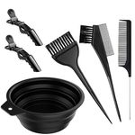 Gezimetie 6PCS Hair Dye Kit, Colouring Tint Tool Brush Kit and Bleach Mixing Bowl Comb and Bowl Set Kit Diy Salon Professional Hairdressing & Highlighting Kit for Men Women (6PCS)