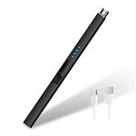 HOTERB Electric Candle Lighter, USB Rechargeable Electric Lighter with Type C Port, Windproof Electric Arc Lighter for Candle, Gas Cooker, Barbecue (Black)