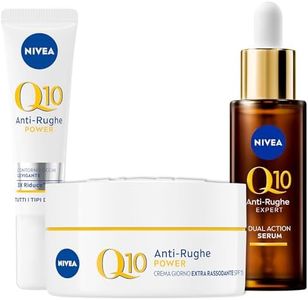 NIVEA Q10 Cofanetto, Set Skincare con Crema Viso Antirughe Giorno Extra Rassodante SPF15 50 ml, Contorno Occhi Levigante 15 ml e Siero Viso Doppia Azione 30 ml – Kit Esclusiva Amazon