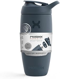 Promixx Pursuit Shaker Bottle Insulated Stainless Steel Water Bottle and Blender Cup, 550ml, Midnight Blue