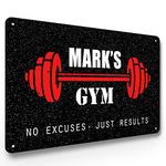 Personalised Gym Sign, fitness room, home gym door metal Sign, motivational quote