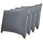 ForPro Premium Waterproof Pillow Protectors, Standard Size Pillow Cases with Zipper, Cool Grey, 4-Count