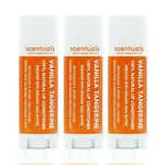 Lip Balm Set of 3 Vanilla Tangerine, Made with Shea Butter, Cocoa Butter, Castor, Avocado & Jojoba oil, Beeswax, Moisturizing Lip Care, Cruelty Free Hydration, 100% Natural Care (3 Pack)